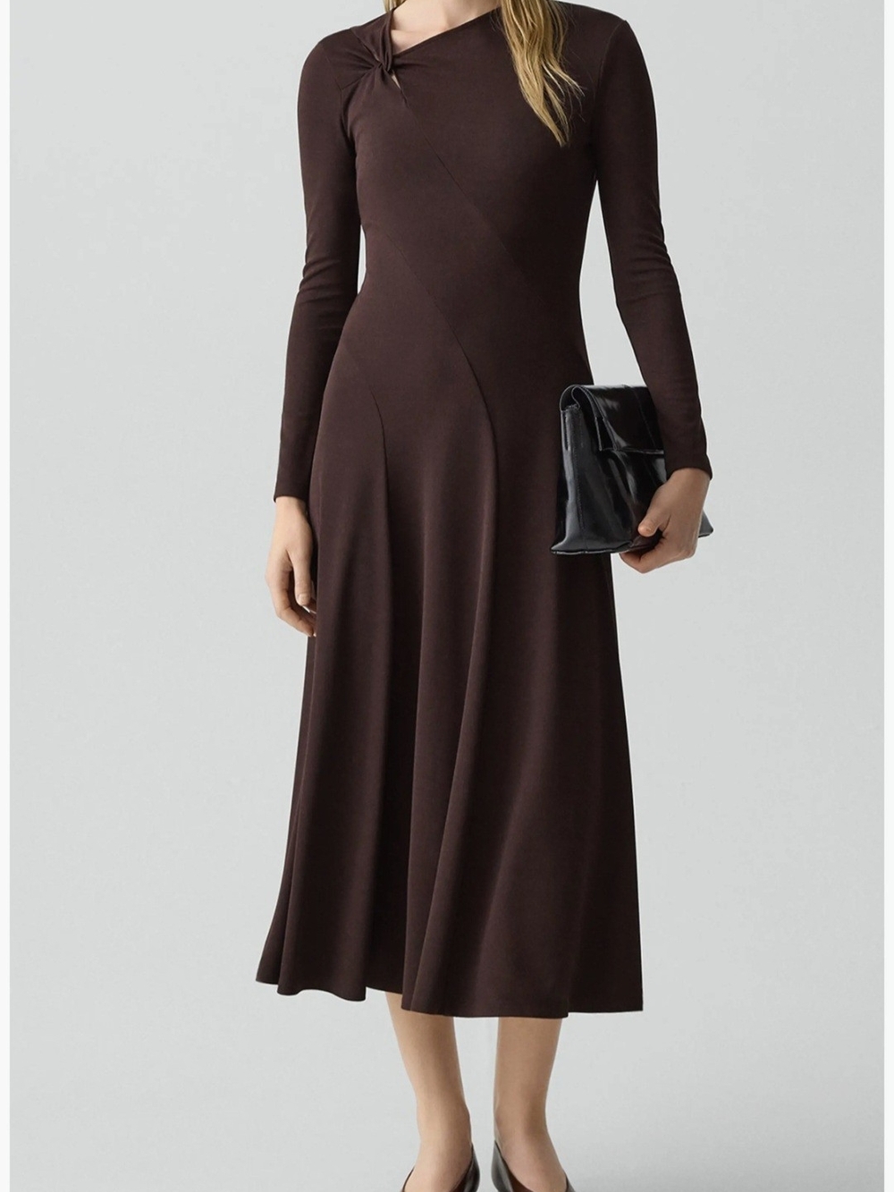 THEORY Long Sleeve A-Line Midi Dress size 0
